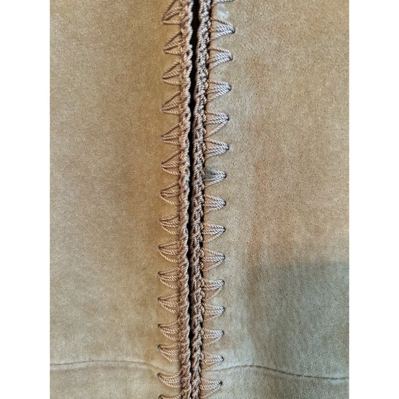 GOLD LEATHER Vintage Terry Lewis Classic Luxuries - Decorative Stitching - SZ L - Picture 5 of 7